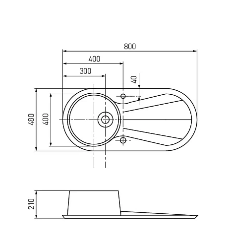 Кухонная мойка Aquaton Паола 1A714032PA230 из литого мрамора, круглая, с крылом серая Кухонная мойка Aquaton Паола 1A714032PA230 из литого мрамора, круглая, с крылом серая