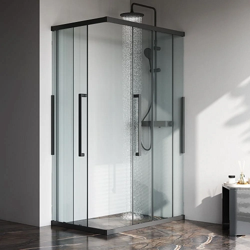 Душевой уголок AM.PM Func W84G-403-12080-BТ Slide 120х80, черный, стекло прозрачное Душевой уголок AM.PM Func W84G-403-12080-BТ Slide 120х80, черный, стекло прозрачное