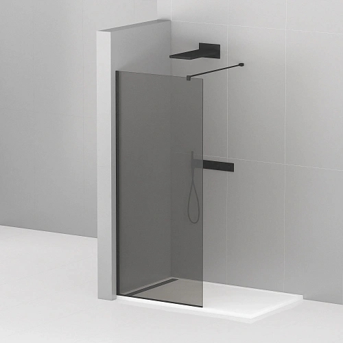 Душевая перегородка CEZARES LIBERTA-L-1-90-120-GR-NERO 90см стекло тонированное (графит), профиль черный Душевая перегородка CEZARES LIBERTA-L-1-90-120-GR-NERO 90см стекло тонированное (графит), профиль черный