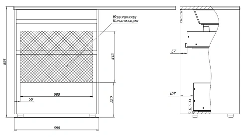 Тумба под раковину Aquanet Токио 68 дуб веллингтон напольная 2 ящика 00333652 напольная Тумба под раковину Aquanet Токио 68 дуб веллингтон напольная 2 ящика 00333652 напольная