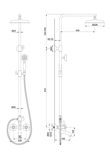 Душевая система Wonzon & Woghand глянцевое золото (WW-88739020-PG) Душевая система Wonzon & Woghand глянцевое золото (WW-88739020-PG)