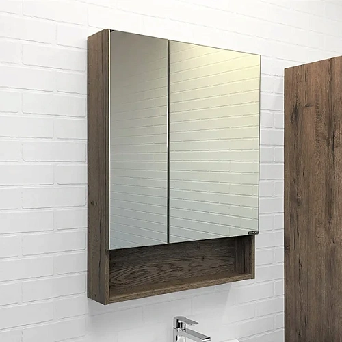 Зеркальный шкаф Comforty Никосия 60 00-00008850 дуб темный Зеркальный шкаф Comforty Никосия 60 00-00008850 дуб темный