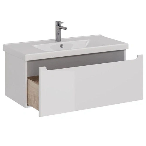 Тумба под раковину Lemark BUNO MINI 100 см подвесная, серый/белый LM05BM100T Тумба под раковину Lemark BUNO MINI 100 см подвесная, серый/белый LM05BM100T