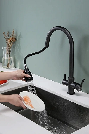 Смеситель для кухни Paulmark LANGE черный La214212-BLM Смеситель для кухни Paulmark LANGE черный La214212-BLM
