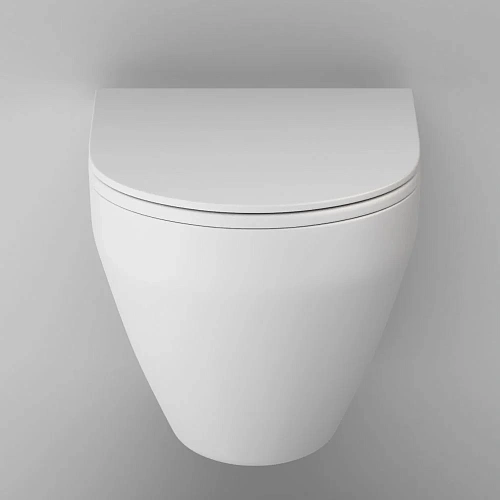 Унитаз подвесной AM.PM Spirit V2.0 C701700MWSC FlashClean с сиденьем микролифт, белый матовый Унитаз подвесной AM.PM Spirit V2.0 C701700MWSC FlashClean с сиденьем микролифт, белый матовый
