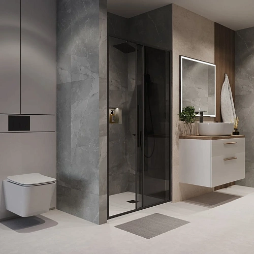 Душевая дверь Niagara Nova NG-85-14TB (140x195) черный матовый, стекло тонированное Душевая дверь Niagara Nova NG-85-14TB (140x195) черный матовый, стекло тонированное