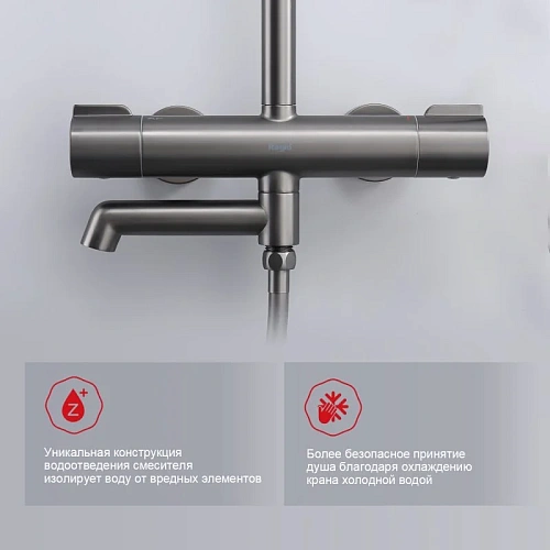 Душевая система Raglo R20.26.09, графит Душевая система Raglo R20.26.09, графит