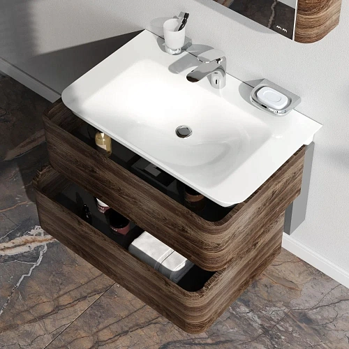 Тумба под раковину AM.PM Sensation M30FHX0802NF подвесная, 80 см, орех, текстурированное Тумба под раковину AM.PM Sensation M30FHX0802NF подвесная, 80 см, орех, текстурированное