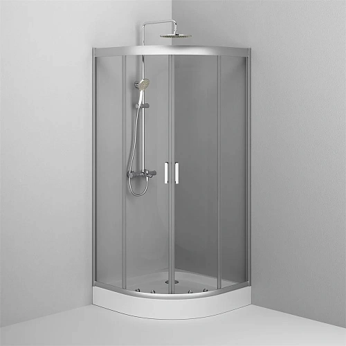 Душевой уголок AM.PM Gem W90G-401-090WT 90х90, стекло прозрачное, профиль матовое серебро, без поддо Душевой уголок AM.PM Gem W90G-401-090WT 90х90, стекло прозрачное, профиль матовое серебро, без поддо