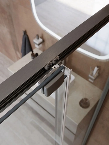 Душевая дверь CEZARES LUX-B-FS-11-110-C-GM 110 см, профиль оружейная сталь, стекло прозрачное Душевая дверь CEZARES LUX-B-FS-11-110-C-GM 110 см, профиль оружейная сталь, стекло прозрачное