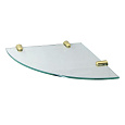 Полка WasserKRAFT K-533BRUSHED GOLD K-533BG стеклянная угловая золото Полка WasserKRAFT K-533BRUSHED GOLD K-533BG стеклянная угловая золото