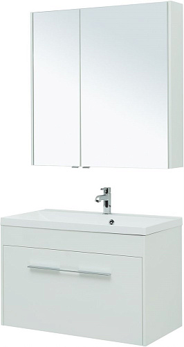 Тумба под раковину Aquanet Августа 90 белый (ручка хром) 00274019 Тумба под раковину Aquanet Августа 90 белый (ручка хром) 00274019