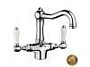 Картинка анонса товара «смеситель для раковины nicolazzi p.m. blanc 1432bz78 ручка белая керамика, бронза»