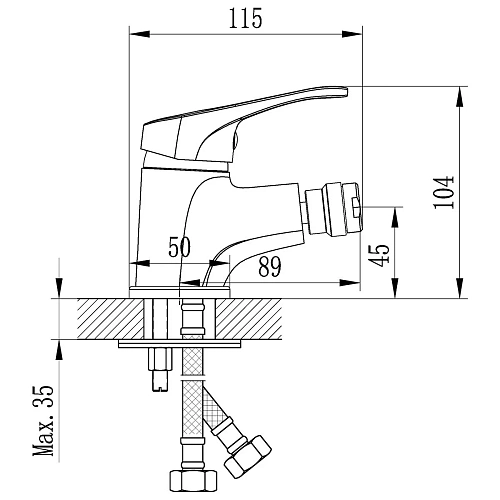 Смеситель для биде Rossinka B35-51 Смеситель для биде Rossinka B35-51