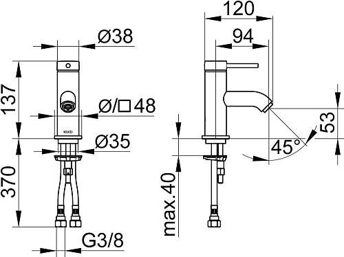 Смеситель для раковины Keuco IXMO SOFT 59504012100 Смеситель для раковины Keuco IXMO SOFT 59504012100
