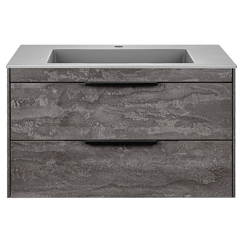 Тумба под раковину Vincea Chiara 2D 800 подвесная, 2 выкатных ящика soft-close, G.Stone VMC-2C2800GS Тумба под раковину Vincea Chiara 2D 800 подвесная, 2 выкатных ящика soft-close, G.Stone VMC-2C2800GS