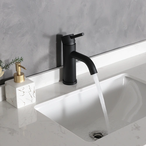 Смеситель для раковины Gid Inga SS096-BM-K SS096BMK черный матовый Смеситель для раковины Gid Inga SS096-BM-K SS096BMK черный матовый