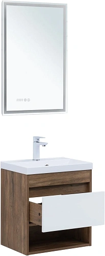 Тумба под раковину Aquanet Тренд 50 00345116 дуб рустикальный/белый сатин Тумба под раковину Aquanet Тренд 50 00345116 дуб рустикальный/белый сатин