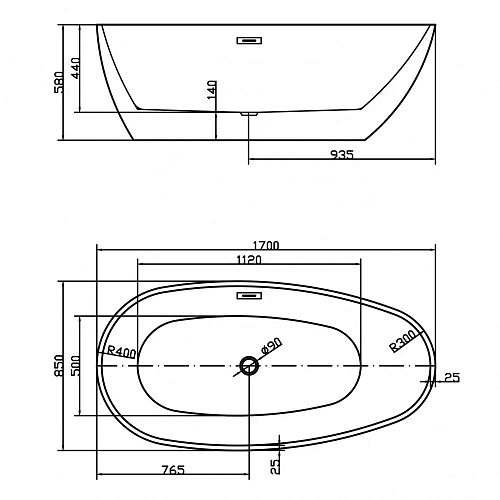 Ванна отдельностоящая Swedbe Vita 8806 1700мм Ванна отдельностоящая Swedbe Vita 8806 1700мм