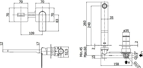 Смеситель для раковины Paffoni Tango TA106ST70 (с внутренней частью) Смеситель для раковины Paffoni Tango TA106ST70 (с внутренней частью)