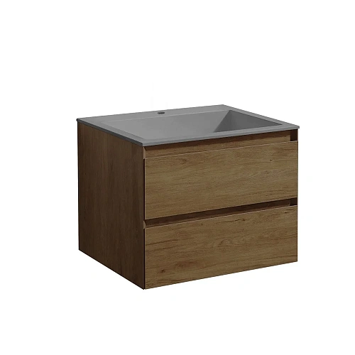 Тумба под раковину Vincea Luka 600 подвесная, 2 выкатных ящика soft-close, T.Oak VMC-2L600TO Тумба под раковину Vincea Luka 600 подвесная, 2 выкатных ящика soft-close, T.Oak VMC-2L600TO