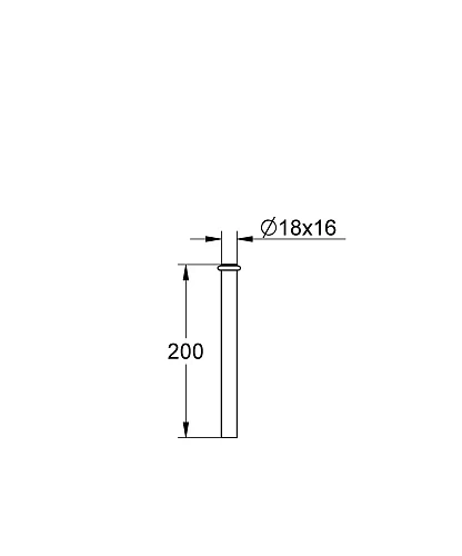Сливная трубка для писсуара GROHE 37035000 200 мм, диам.18 мм, прямая Сливная трубка для писсуара GROHE 37035000 200 мм, диам.18 мм, прямая