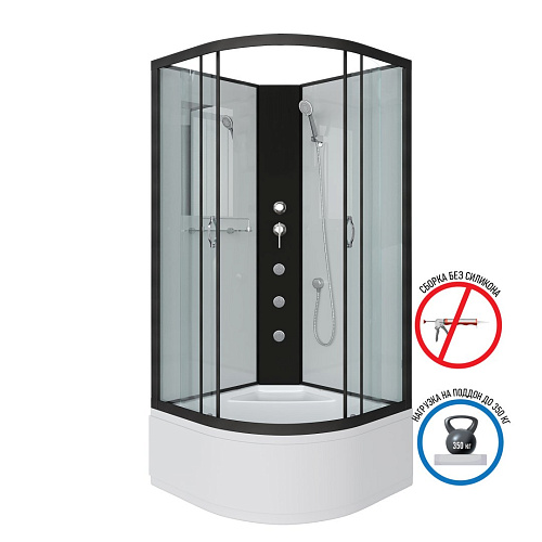 Душевая кабина Niagara Classic NG-6709-14BKG (1000х1000х2000)высокий поддон (45см) стекло прозрачное черные профиля 67091414BKG Душевая кабина Niagara Classic NG-6709-14BKG (1000х1000х2000)высокий поддон (45см) стекло прозрачное черные профиля 67091414BKG