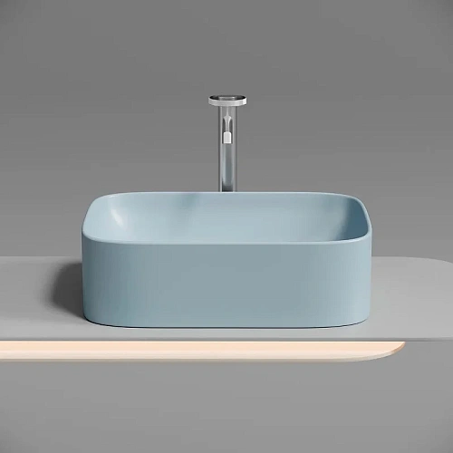 Раковина Ceramica Nova ELEMENT CN6052ML голубой матовый накладная Раковина Ceramica Nova ELEMENT CN6052ML голубой матовый накладная