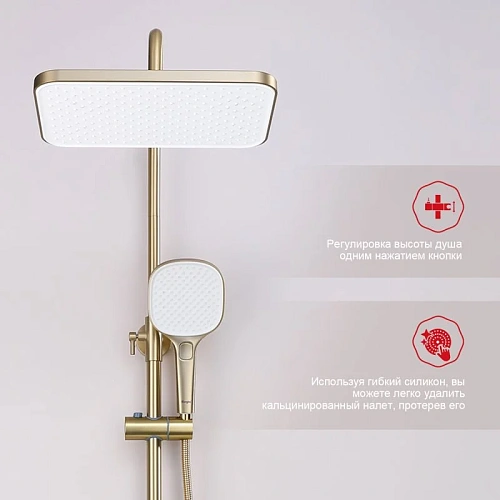 Душевая система Raglo R30.24.03, золотой сатин Душевая система Raglo R30.24.03, золотой сатин