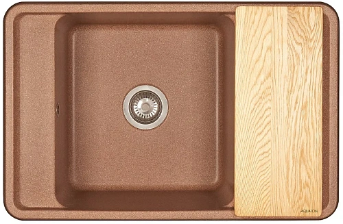 Кухонная мойка Aquaton Беллис 78 1A725032BS270 из литого мрамора, терракот Кухонная мойка Aquaton Беллис 78 1A725032BS270 из литого мрамора, терракот