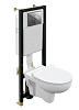 Комплект унитаза Cersanit NATURE (A64232) инсталляции BLACK и клавиши смыва LEON пластик хром 64232