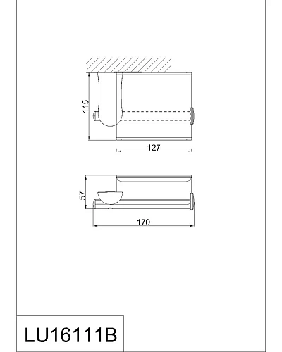 Держатель туалетной бумаги Rush Luson LU16111B с крышкой Держатель туалетной бумаги Rush Luson LU16111B с крышкой