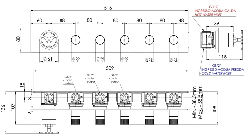 Смеситель для душа Remer Chrono CH98D5NO, черный матовый Смеситель для душа Remer Chrono CH98D5NO, черный матовый