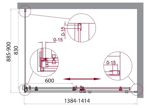 Душевой уголок BelBagno ACQUA-AH-1-140/90-C-NERO Душевой уголок BelBagno ACQUA-AH-1-140/90-C-NERO