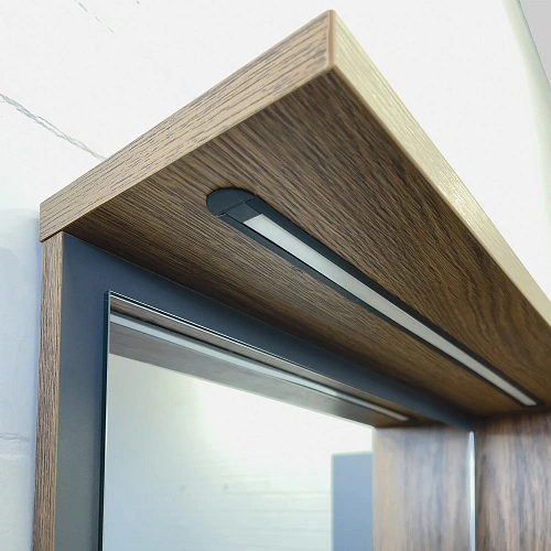 Зеркальный шкаф Comforty Кемер-75 00-00014147 антрацит/дуб темно-коричневый LED-подсветка Зеркальный шкаф Comforty Кемер-75 00-00014147 антрацит/дуб темно-коричневый LED-подсветка