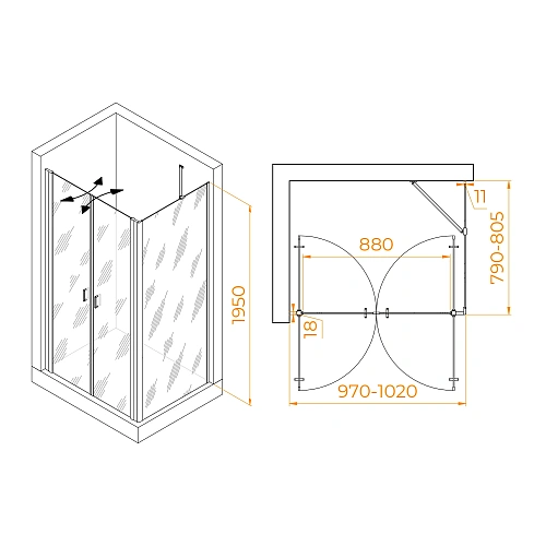 Душевой уголок RGW PA-144B (PA-104B+Z-050-2B+O-204B) 1000x800 мм 060814408-14 черный Easy Clean Душевой уголок RGW PA-144B (PA-104B+Z-050-2B+O-204B) 1000x800 мм 060814408-14 черный Easy Clean