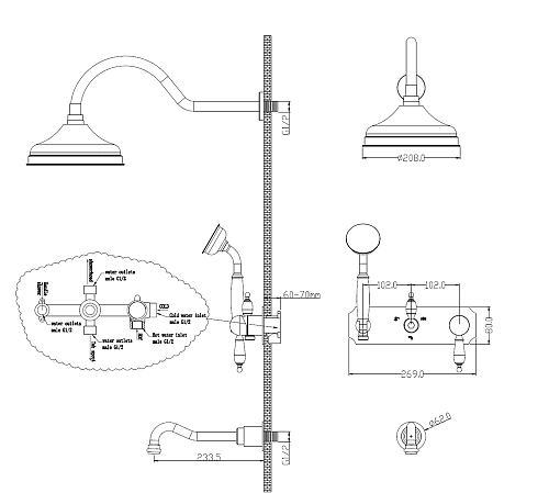Душевая система Boheme Medici Ripresa 308 встраиваемая Душевая система Boheme Medici Ripresa 308 встраиваемая