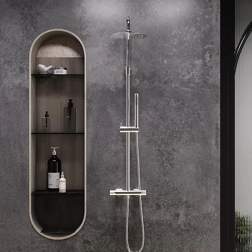 Душевая система Damixa Scandinavian Pure 936800000 с термостом, хром Душевая система Damixa Scandinavian Pure 936800000 с термостом, хром