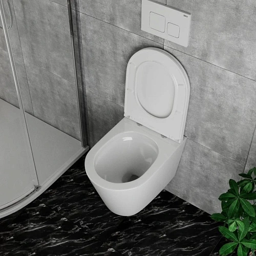 Унитаз подвесной Sintesi SIN-TS-SLR-182 безободковый, сиденье дюропласт микролифт Унитаз подвесной Sintesi SIN-TS-SLR-182 безободковый, сиденье дюропласт микролифт