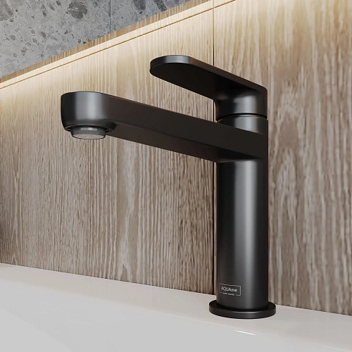 Смеситель для раковины AQUAme Novara AQM6910MB черный матовый Смеситель для раковины AQUAme Novara AQM6910MB черный матовый