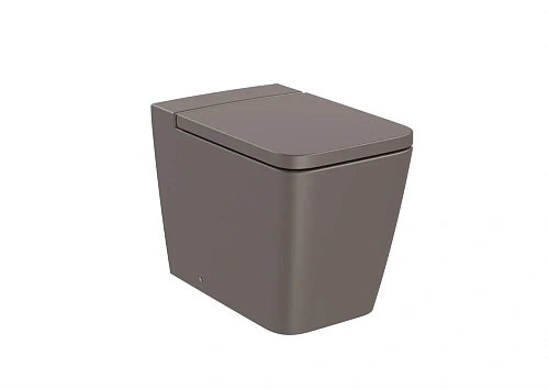 Унитаз приставной Roca Inspira Square 560, BTW, Rimless, кофейный 347537660 Унитаз приставной Roca Inspira Square 560, BTW, Rimless, кофейный 347537660