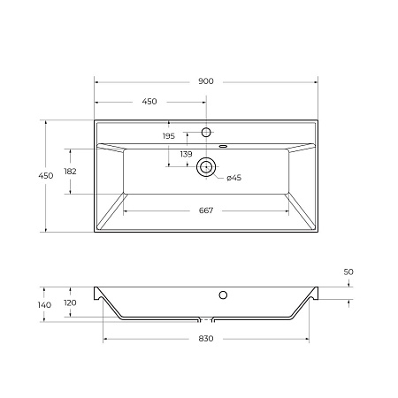 Раковина BelBagno BB900/450-LV-MR-AST 900x450 Раковина BelBagno BB900/450-LV-MR-AST 900x450
