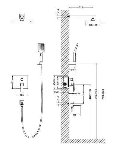 Душевая система Timo Torne SX-4399/03SM встраиваемая черный Душевая система Timo Torne SX-4399/03SM встраиваемая черный