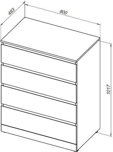 Комод Aquanet Сканди 800x480 Дуб эдгрейн (4 ящика) 00302541 Комод Aquanet Сканди 800x480 Дуб эдгрейн (4 ящика) 00302541