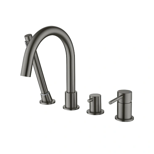 Смеситель на борт ванны Aquatek Европа AQ1348BGM черный хром шлифованный Смеситель на борт ванны Aquatek Европа AQ1348BGM черный хром шлифованный