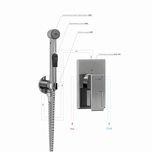 Душевая система WasserKRAFT A01557 со шлангом 120 см хром Душевая система WasserKRAFT A01557 со шлангом 120 см хром
