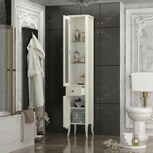 Шкаф-пенал Opadiris Брунелла, слоновая кость, левый 00-00004351 Шкаф-пенал Opadiris Брунелла, слоновая кость, левый 00-00004351