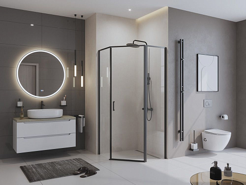Душевой уголок BelBagno UNO-195-P-1-90-C-NERO 900x900 мм Душевой уголок BelBagno UNO-195-P-1-90-C-NERO 900x900 мм