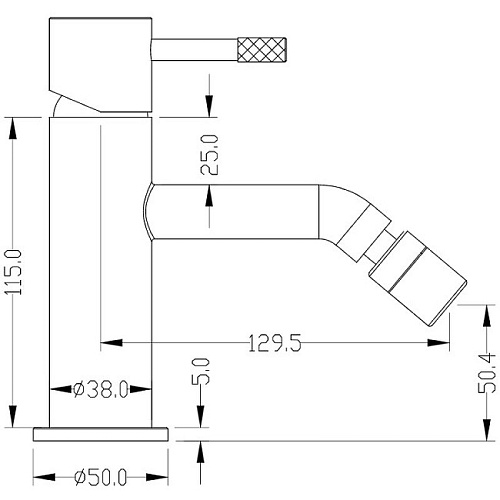 Смеситель для биде Boheme Uno 466-SGM Gunmetal Shiny Смеситель для биде Boheme Uno 466-SGM Gunmetal Shiny