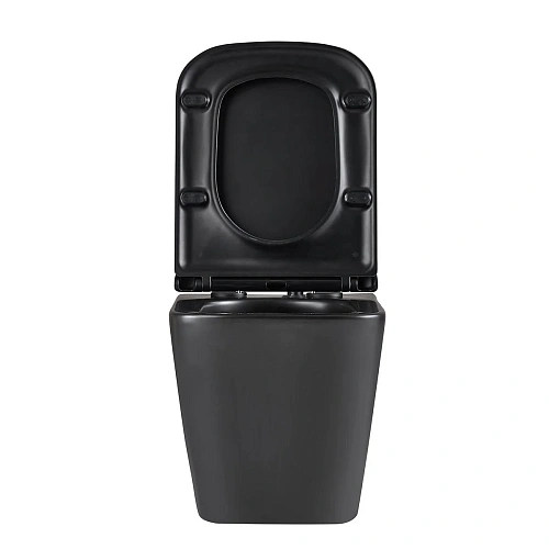 Унитаз подвесной Lemark FLOREX, безободковый с сиденьем микролифт,смыв торнадо, черный матовый 9612002 Унитаз подвесной Lemark FLOREX, безободковый с сиденьем микролифт,смыв торнадо, черный матовый 9612002